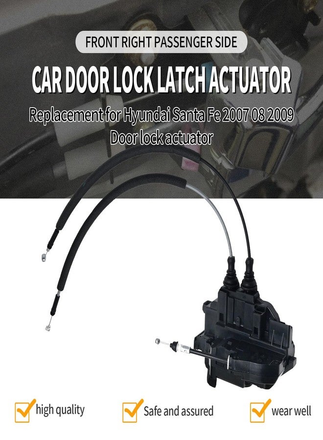 DUZFOREI محرك قفل مزلاج الباب الأمامي الأيمن من دوزفوري، جهة الراكب، رقم القطعة 81320-2B010، بديل لمحرك قفل باب هيونداي سانتا في موديلات 2007 و2008 و2009، بديل للرقم 813202B010 - Image 4